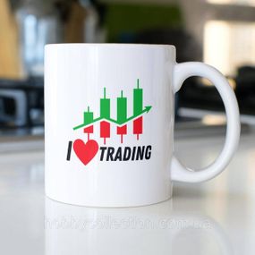Кружка з принтом "I love Trading" 330 мл Біла