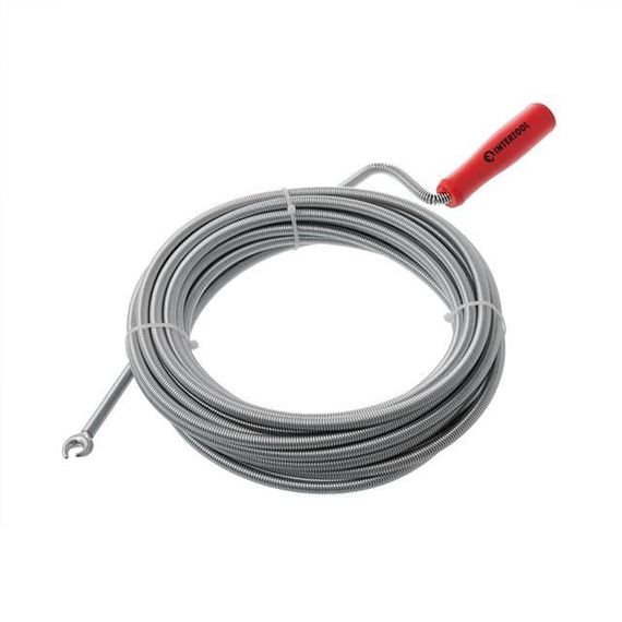 Трос для чищення труб, 9 мм × 10 м, пробивний наконечник INTERTOOL HP-1007 | Зображення 1