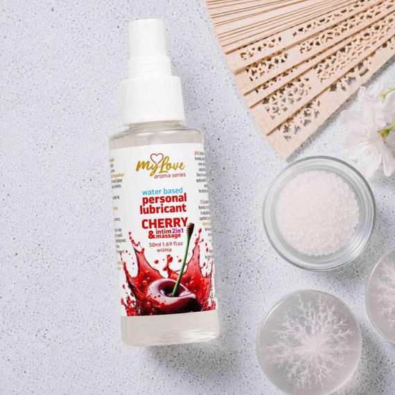 2в1 лубрикант та масажний гель - MyLove Aroma Series Intim&Massage Cherry, 50 мл Sex Aura | Зображення 2
