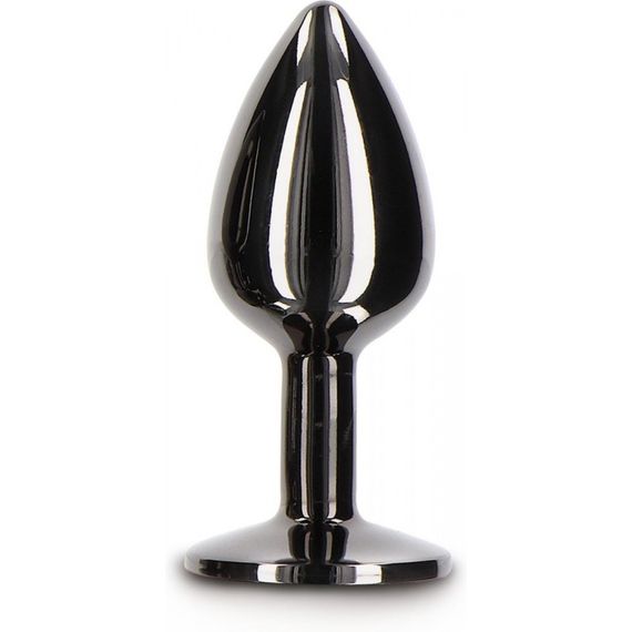 Анальна пробка із кристалом, S, Taboom, метал, чорна sexstyle