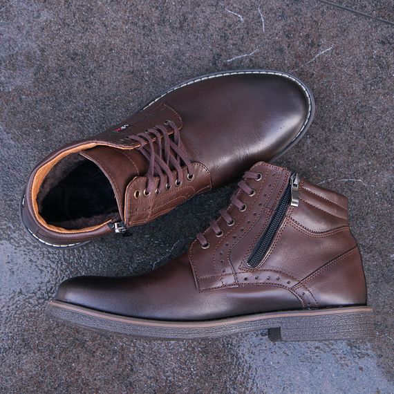 Тепле зимове взуття 43 розмір. Черевики з натуральної шкіри та хутра | Зображення 3