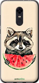 Чохол на Xiaomi Redmi 5 Plus Єнотик з кавуном "4605u-1347-2448"