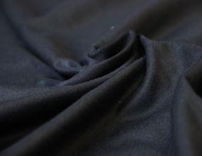 Костюмна італійська вовняна натуральна тканина темно синього кольору однотонна CH 158