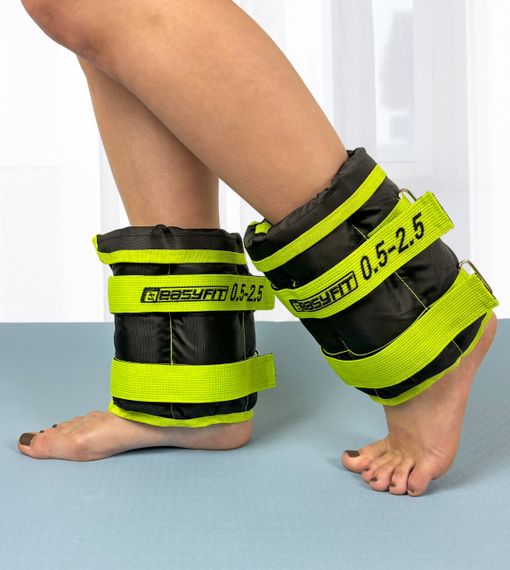 Утяжелители для рук и ног манжеты наборные  EasyFit 0,5-2,5 кг (пара) утяжелители спорт, утяжелители зеленые