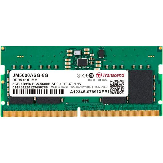 Модуль пам'яті для ноутбука SoDIMM DDR5 8GB 5600 MHz Transcend (JM5600ASG-8G)