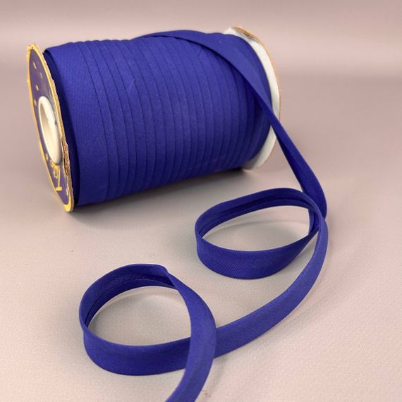 Бавовняна коса бейка 1,5 см-50% поліестер (92м), колір 088  синій