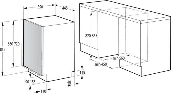 Посудомийна машина Gorenje вбудовувана GV520E15 | Зображення 4