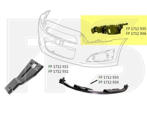 Крепеж переднего бампера правый (верхний) Chevrolet Aveo T300 '12- (FPS)