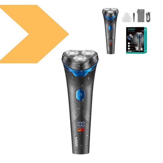 Електробритва роторна VGR V-346 BLUE, водонепроникна, LED-дисплей (46257-V-346_344) | Зображення 1