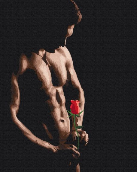 Картина по номерам Троянда пристрасті Жанр НЮ 18+ Картина за номерами на підрамнику складність 3 зірки 40х50 | Зображення 1