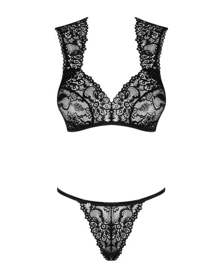 Комплект мереживної білизни Obsessive Elisetta set Black L / XL, Черный,  L/XL | Зображення 4