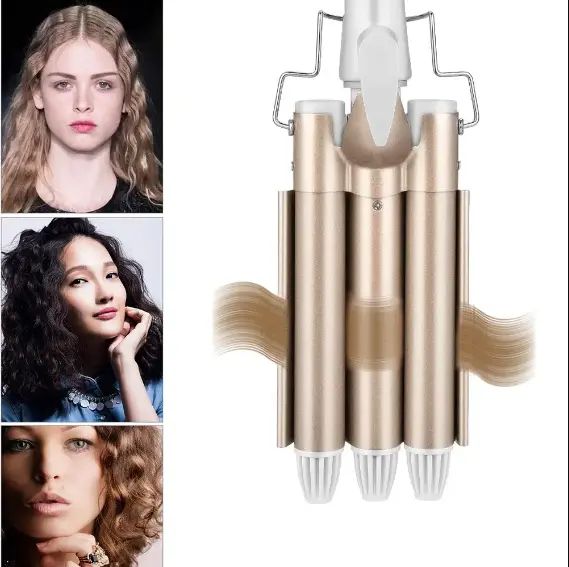 Потрійна плойка для волосся Kemei 1010 | Зображення 3