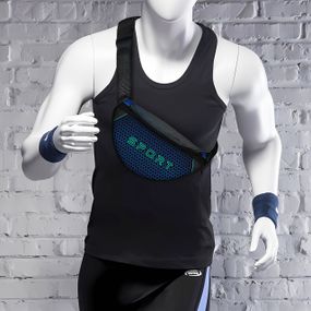 Сумка-бананка мужская/женская Sport 32×16 см с расширителем поясная сумка или сумка через плечо (02874)