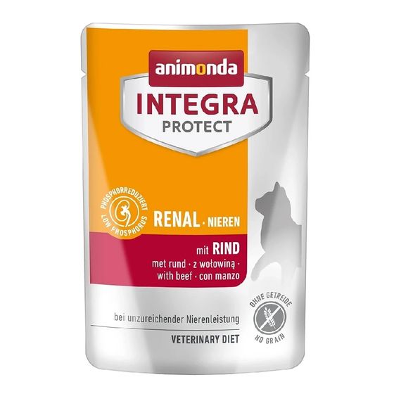 Корм ветеринарний вологий Integra Protect Renal pouches with beef для котів при хворобах нирок з телятиною пауч 85г