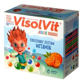 Visolvit Junior Orange набір з 9 вітамінів у формі шипучих гранул від 3-х років, 30 шт