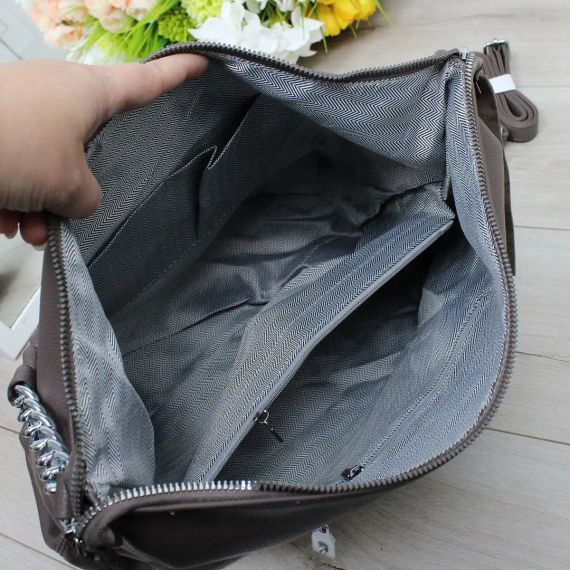 Сумка-мішок капучіно для навчання містка з еко-шкіри | Зображення 4