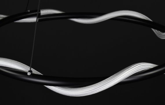 Люстра світлодіодна підвісна LED світильник для квартири на стелю лед 27943 Чорний 30-150х62х62 см. | Зображення 9