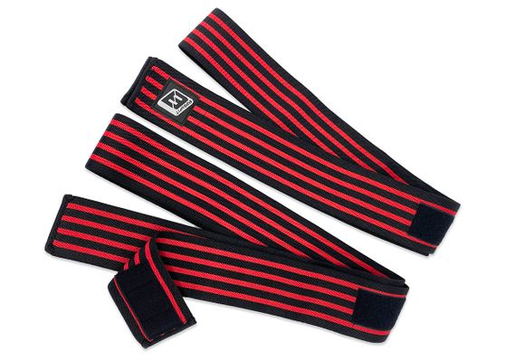 Бинт для присідань EasyFit фіксатор колінного суглоба 200 см 1 шт Чорно-червоний (EF-0065) | Зображення 5