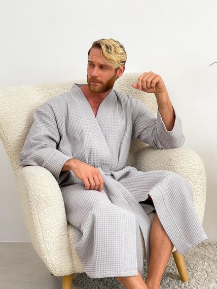 Подарунковий набір "Gentleman’s Comfort" (халат+ рушник), сірий | Зображення 6