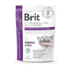 Корм сухий Brit VetDiet Cat Gastrointestinal High Fibre 400 г для котів із чутливим травленням