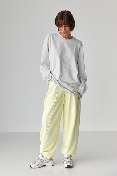 Однотонний базовий лонг oversize - світло-сірий цвет, ONE SIZE (є розміри) | Зображення 2