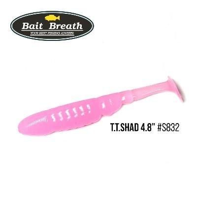 Силіконова приманка, Їстівний силікон Bait Breath T.T.Shad 4,8" (5 шт) (S832 Glow pink /KEIME LIGHT)