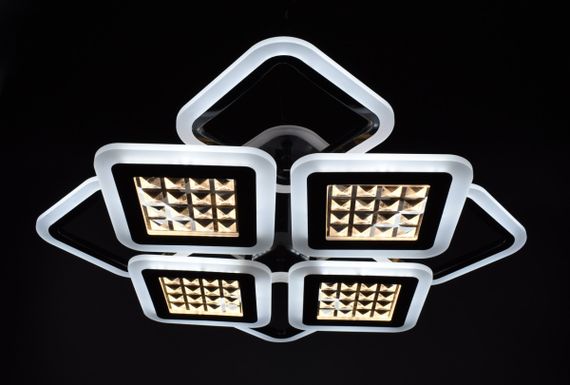 Люстра світлодіодна стельова LED світильник для квартири на стелю лед з пультом 26121 Чорний 11х54х62 см. | Зображення 1