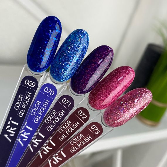 Гель-лак ART in detail 73 (розовый с искристыми блестками) 6мл | Зображення 2