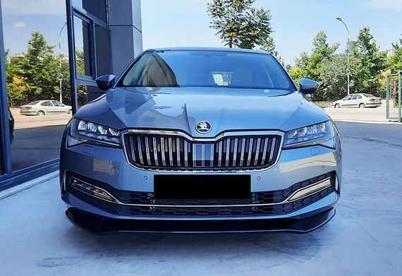 Передня Lip накладка DPT V-3 (2015-2020, чорний глянець) для Skoda Superb рр | Зображення 3
