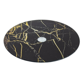 Блюдо-тортівниця низька 30см поворотна Marble Black LIMITED EDITION