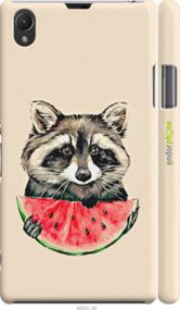Чохол на Sony Xperia Z1 C6902 Єнотик з кавуном "4605m-38-2448"