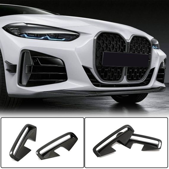 Накладки на передній бампер (для G22/G23 M-Sport, Карбон) для BMW 4 серія G22/23/26 2020- рр