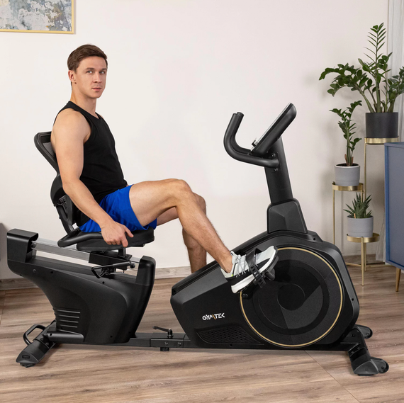 Горизонтальний велотренажер Gymtek XBR6000 електромагнітний золотистий | Зображення 8