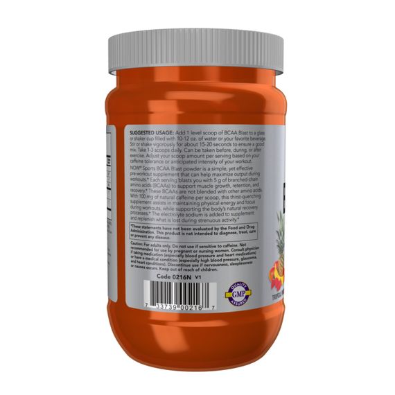 Аминокислоты Now Foods BCAA Blast Powder - 600g (Tropical Punch) | Зображення 2
