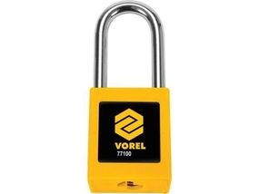 Замок нависний VOREL з дугою Ø= 6 мм, h= 38 мм, 2 ключи, корпус покритий нейлоном- 40х 20х 45 мм VR-77100
