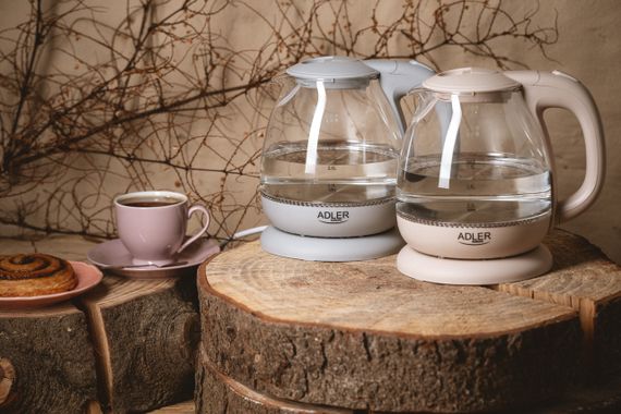 Електрочайник скляний Adler AD 1283 капучино 1 л, 1100 Вт, з підсвіткою | Зображення 5