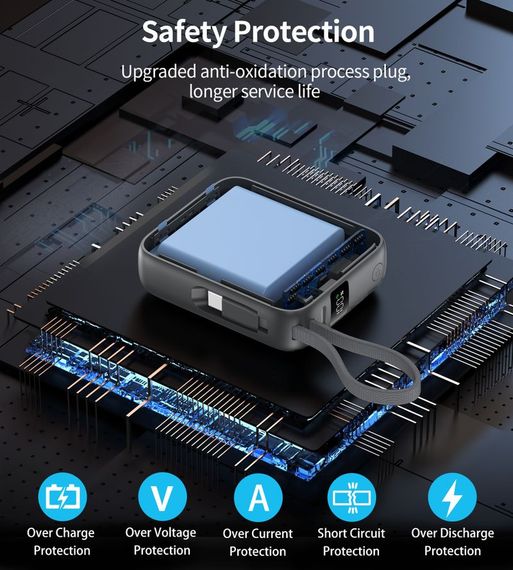 Портативний зарядний пристрій , 10000 mA, Choetech B832-GY сірий | Зображення 7