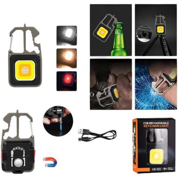 Брелок ліхтар багатофункціональний (Ліхтар, відкривачка, викрутка, склобій)