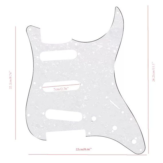 Пікгард для електрогітари SSS Fender Stratocaster ST China БІЛИЙ ПЕРЛАМУТР | Зображення 1