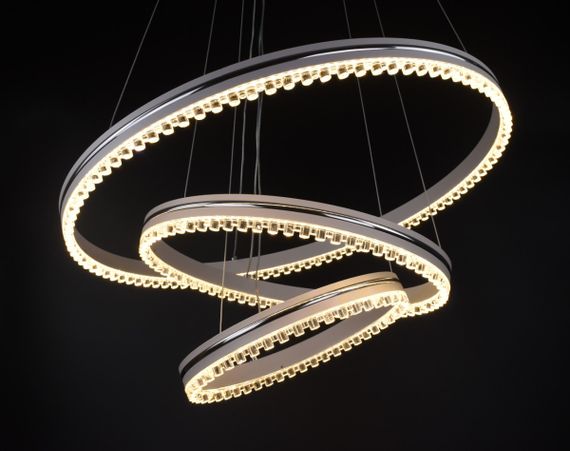 Люстра світлодіодна підвісна LED світильник для квартири на стелю лед з пультом 26147 Білий 50-140х60х60 см. | Зображення 7