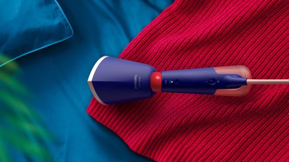 Відпарювач Philips компактний Series 5000, 1400Вт, 120мл, паровий удар -24гр, складана ручка, чохол-рукавичка, колимок, пластик, синій (STH5030/20) | Зображення 5