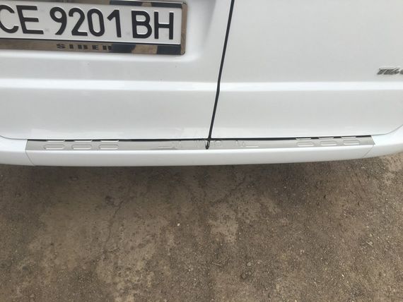 Накладка на задній бампер без загину (Carmos, нерж) для Mercedes Vito W639 2004-2015рр | Зображення 2