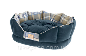 Лежак із двосторонньою подушкою Ferplast Charles 50 Bedding Blue для котів і собак, 45*35*17 см