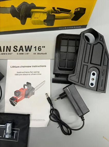 Акумуляторна ланцюгова пила Жовта 2 акумулятори 18 В, 16" Electric SAW, Електропила на акумуляторі | Зображення 4