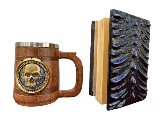 Подарунковий набір Кухоль 3D Череп Gold Rose та Блокнот 3D «Око Ілюзій» | Зображення 1