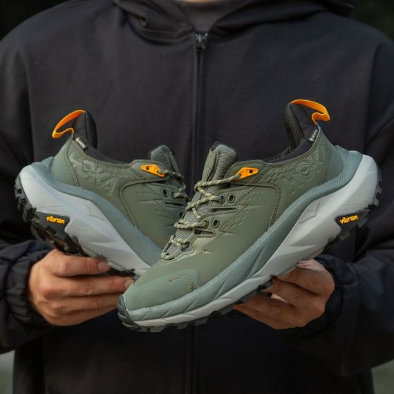 Кросівки демісезонні шкіряні Hoka GTX колір олива | Зображення 5