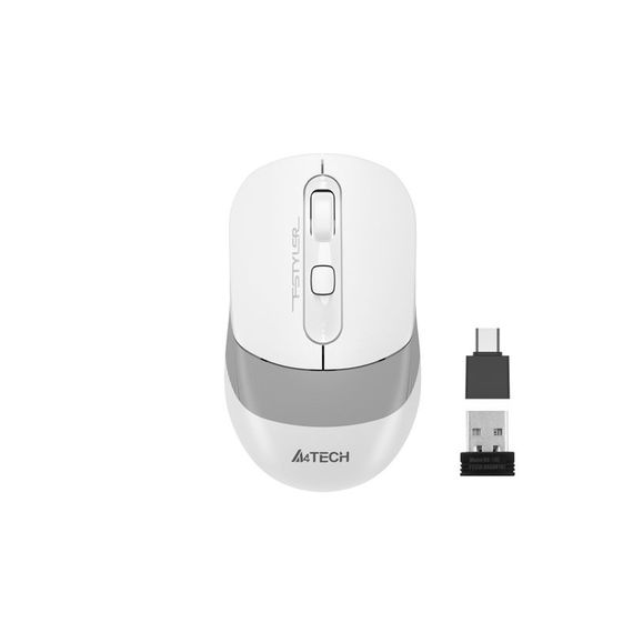 Миша бездротова A4Tech Fstyler FG10CS Air2 (Grayish White),  USB, колір білий+сірий