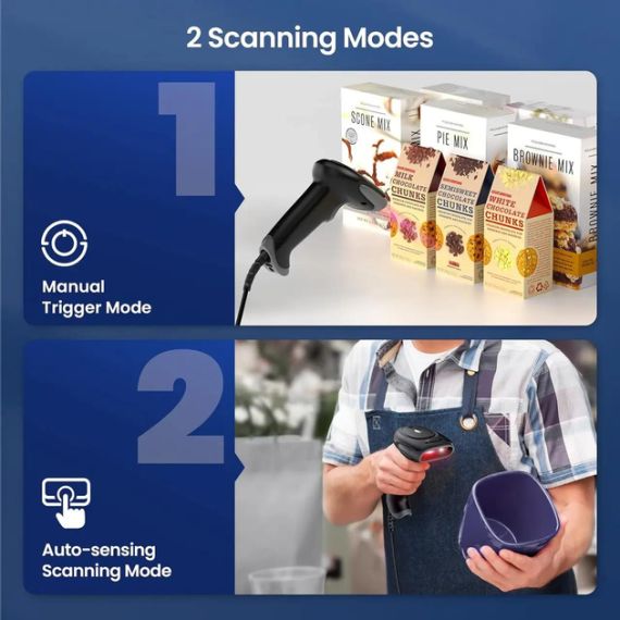Сканер штрих-кода Eyoyo ey-034 1D 2D QR Проводной сканер QR-кодов Ручной считыватель штрих-кодов для ПК, Mac, ноутбука | Зображення 4