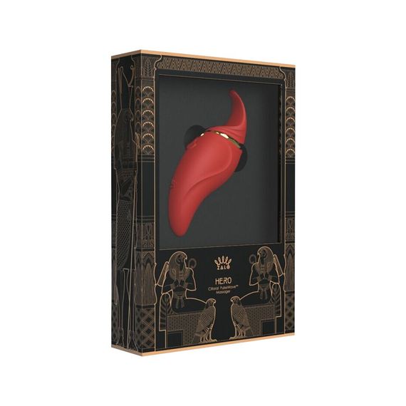 Вібратор 2в1 з язичком Zalo — Hero Wine Red, кристал Swarovski | Зображення 8