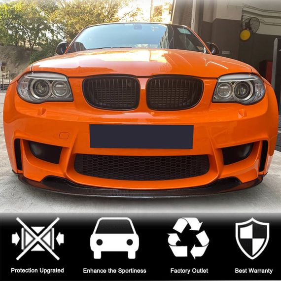 Накладка на передній бампер Lip V1 (для 1M E82, Карбон) для BMW 1 серія E81/82/87/88 2004-2011 рр | Зображення 3